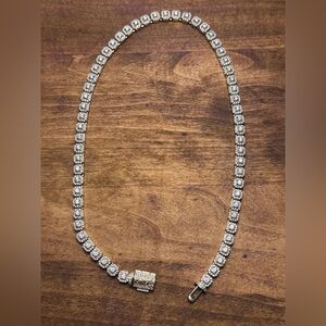 The GLD Shop. 18K Gold Plated Micro Clustered Tennis Necklace